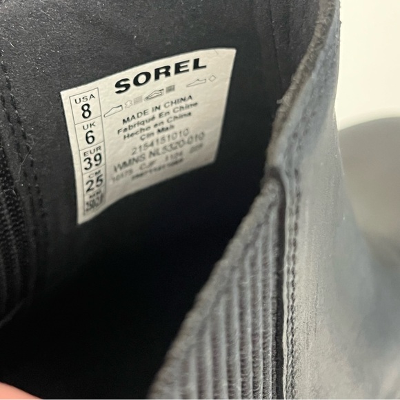 Sorel Waterproof Wedge Chelsea Boots Black Leather Size 8 NWOB - Picture 11 of 13